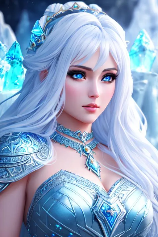 Prompt: Goddess of ice ,extremely realistic, hyperdetailed, pretty girl, RPG, D&D, highly detailed face, highly detailed eyes, full body, whole body visible, full character visible, soft lighting, high definition, ultra realistic, unreal engine 5, 8K, digital art