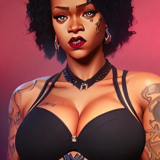 Prompt: Rihanna , pregnant , Hyper realistic, detailed face 