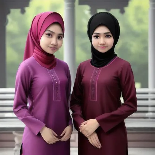 Prompt: realistic photo, malay girl wear baju melayu