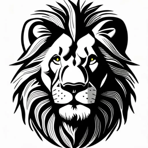 Prompt: lion head, white background, line art. 