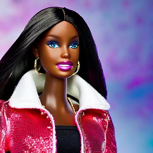 Prompt: Barbie as Naomi Campbell wearing Dolce&Gabbana