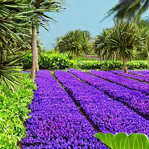 Prompt: Hyacinth - hyacinthus. garden in the indian ocean.