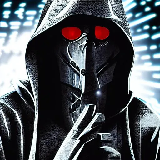 Prompt: hooded man, cyberpunk style, up close
cyber punk alley way background