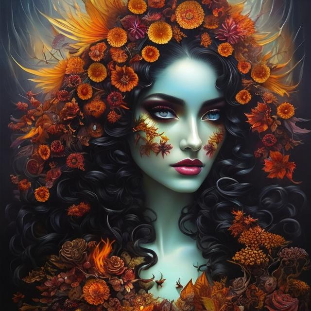 Beautiful hybrid woman with marihuana sprouting fro... | OpenArt