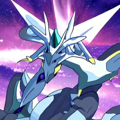 arceus in space with dialga and palkia | OpenArt