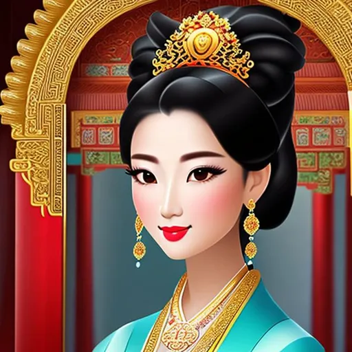 Prompt: Animated portrait of Chinese Palace Princess