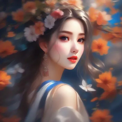 Prompt: 3d anime woman and beautiful pretty art 4k full HD in the style of oil painting