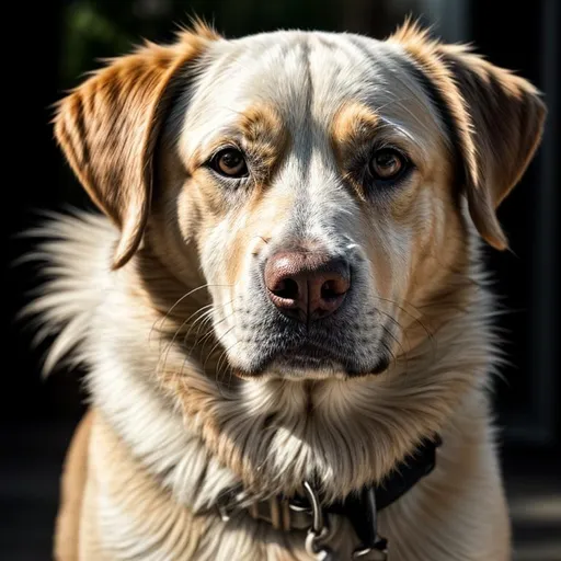 Prompt: portrait of a dog, symetric face