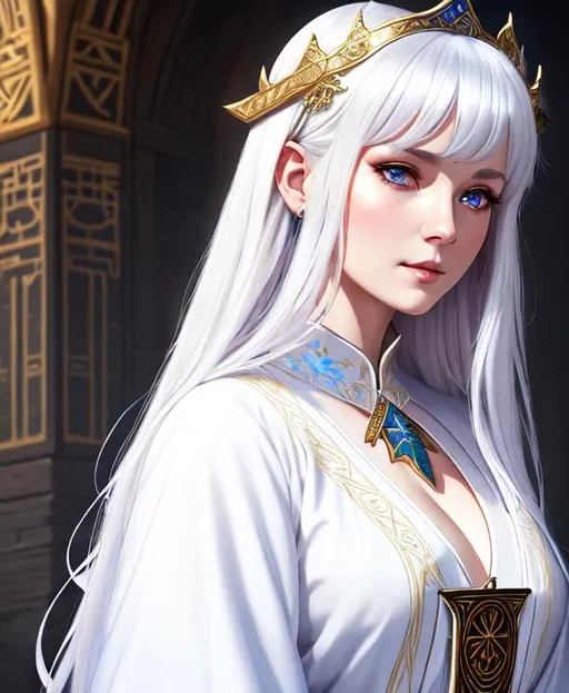 Ella Freya Beautiful priestess in simple robe, wavy