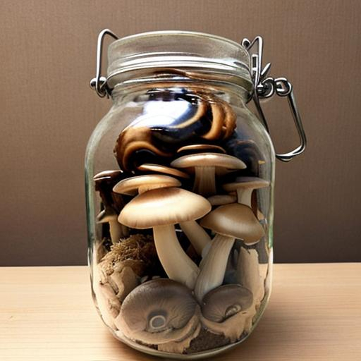 Mushrooms in a jar | OpenArt