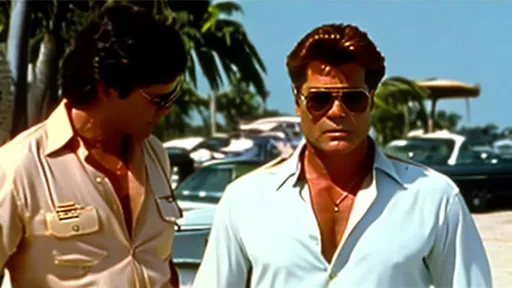 Prompt: dvd screengrab, scene from the 1987 movie, vice city, ray Liotta as tommy Vercetti, tommy holding magnum,