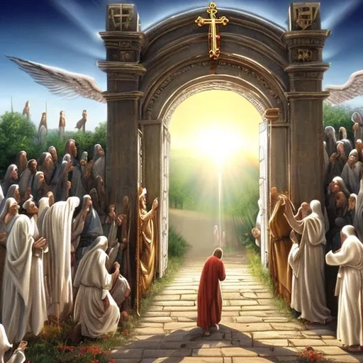 Prompt: Real Heaven gate in the Holy Bible
