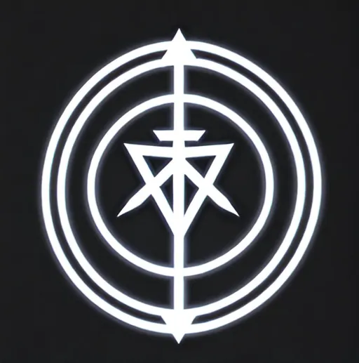 Prompt: black and white, text, magic rune. clean lines, HD, custom, symbol