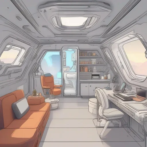 Prompt: Living space ship
