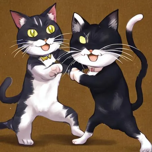 Prompt: a cat fighting a cat
