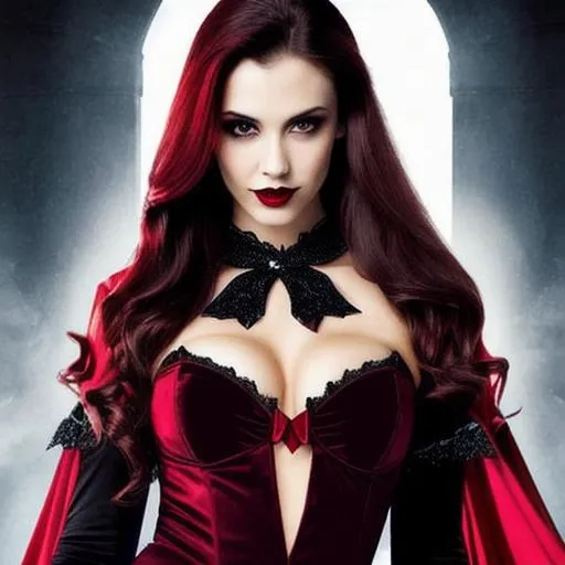Prompt: beautiful vampire woman