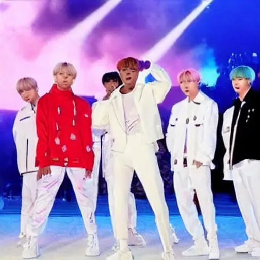 Prompt: DaBaby singing with BTS