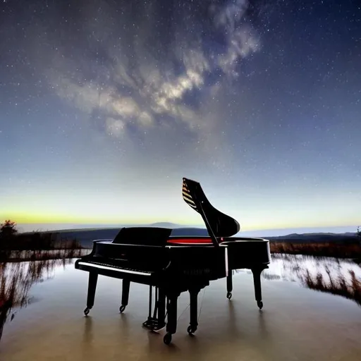 Prompt: Beautiful piano glass in the sky