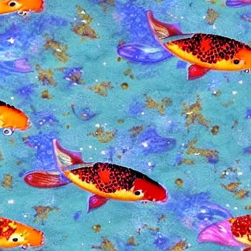 Prompt: Galaxy, koi fish