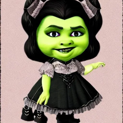 Prompt: gothic lolita Shrek