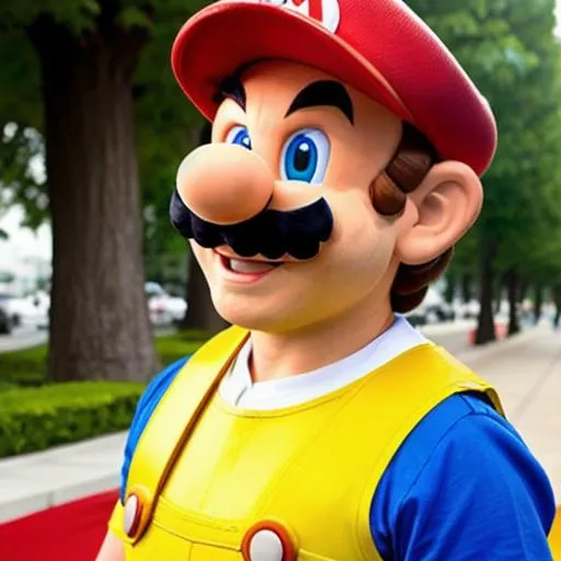 Prompt: Super mario as a real person