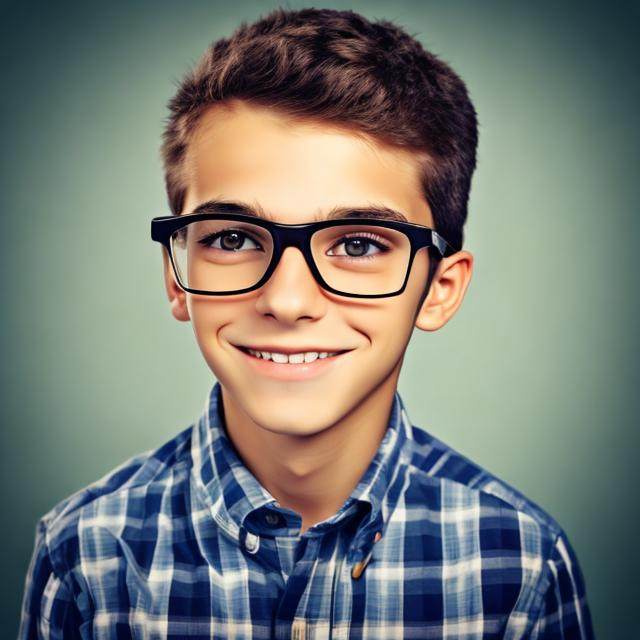 Nerdy Kid With Glasses