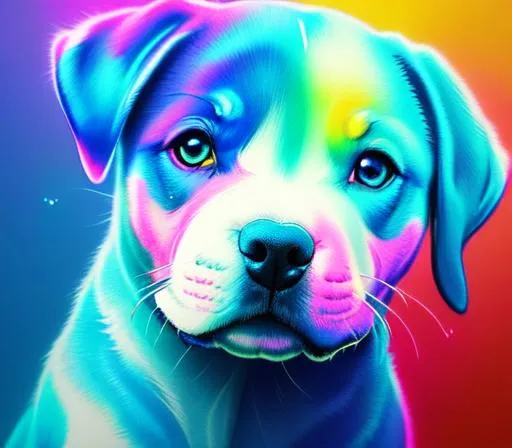 Prompt: A centered watercolor splash art painting  dripping art paintbrush of a 3d beautiful cute blue nose pit bull puppy detailed beautiful breath taking  graffitti art splash with  neon blue iridescent luminous glowing  pink , Brokeh , movie poster render opt art colorful contemporary centered figure award winning trending on artstation, and deviant art ,centered, middle shot   abstract modern 