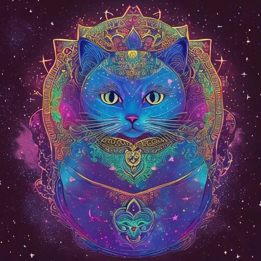 Prompt: Cosmic cat,series,love,wisdom,knowledge, 