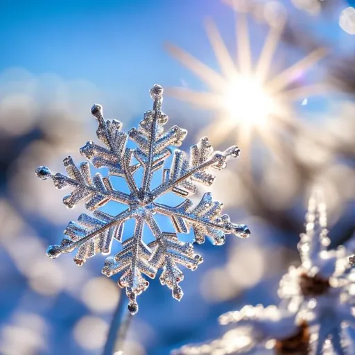 Prompt: snowflake 1000x zoom highly detailed, photorealistic, hyperrealistic, strong sunlight, 8K