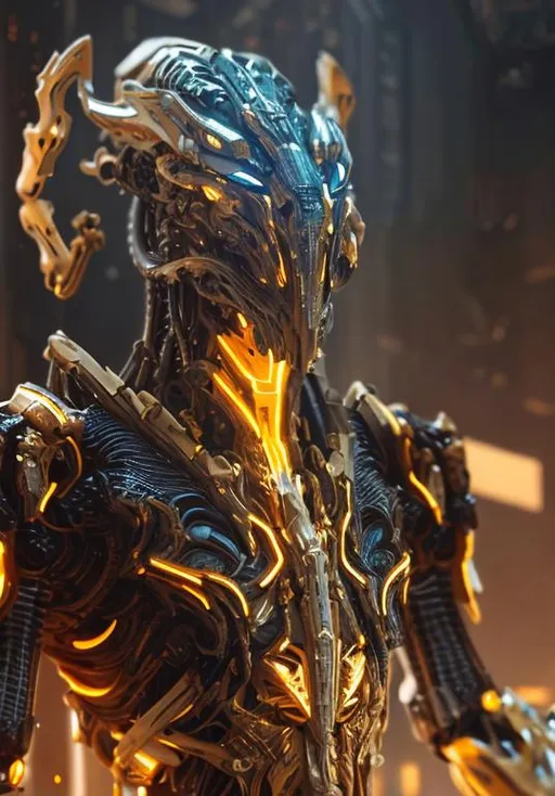 Prompt: show face, an intricate man exoskeleton, white mate & gold and black armor, pale skins, juicy, futuristic mecha armor, LED body, tron, 3d, Splash art, front, epic Instagram, artstation, hyperdetailed intricately detailed, intricately detailed full helmet, unreal engine, fantastical, intricate detail, the corrupted Dragon Aspect, splash screen, Deathwing, complementary colors, red eyes, Sci-fi concept art, 8k, heavy strokes, splash arts, full height, {{{{the highest quality concept art masterpiece full body view}}}},