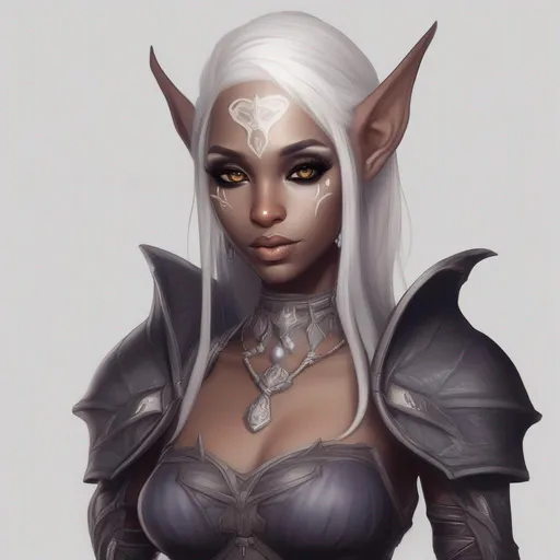 Prompt: Aamela Rethandus, female, dark elf, in kawaii art style, Masterpiece, best quality