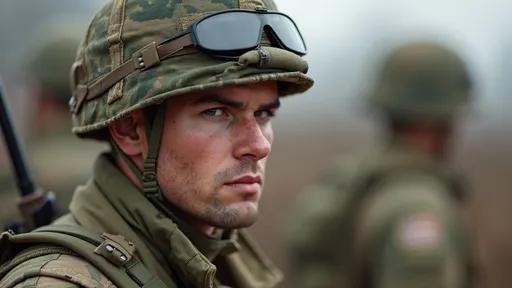 Prompt: United States Marine Sargeant from World War II battle fatigues looking forward