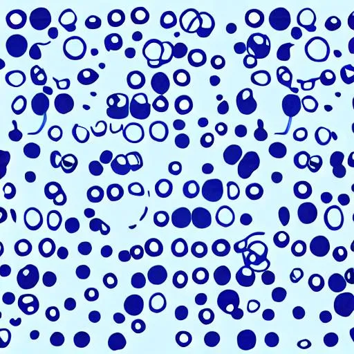 Prompt: BLUE Dots, Waiting, Suspension in Blank White Space, 1980s, Charging Nations Roaming Pump