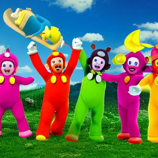 Prompt: Mario Teletubbies 