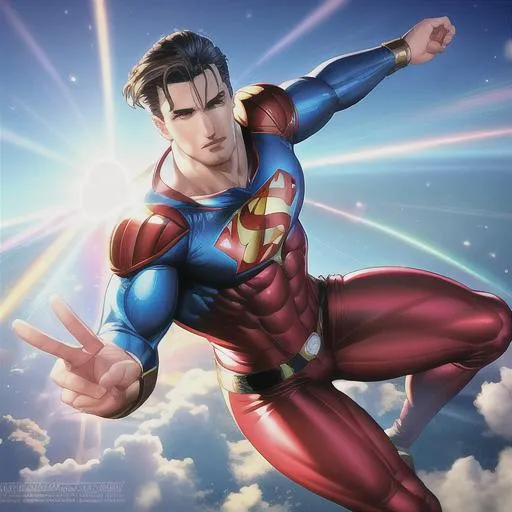 Prompt: Photorealistic Superman, Full Body Action Pose, Hyperdetailed, Intricate Detail, Highly detailed face, Detailed Hands, Bright Sun Light, Rear Lit, Deep Colors, Realism, inspired by 1990's Superman, Kriptonian, Mid-30's Superman, Clean Shaven, Body Builder