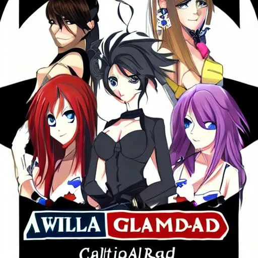 Prompt: a wild card girl anime