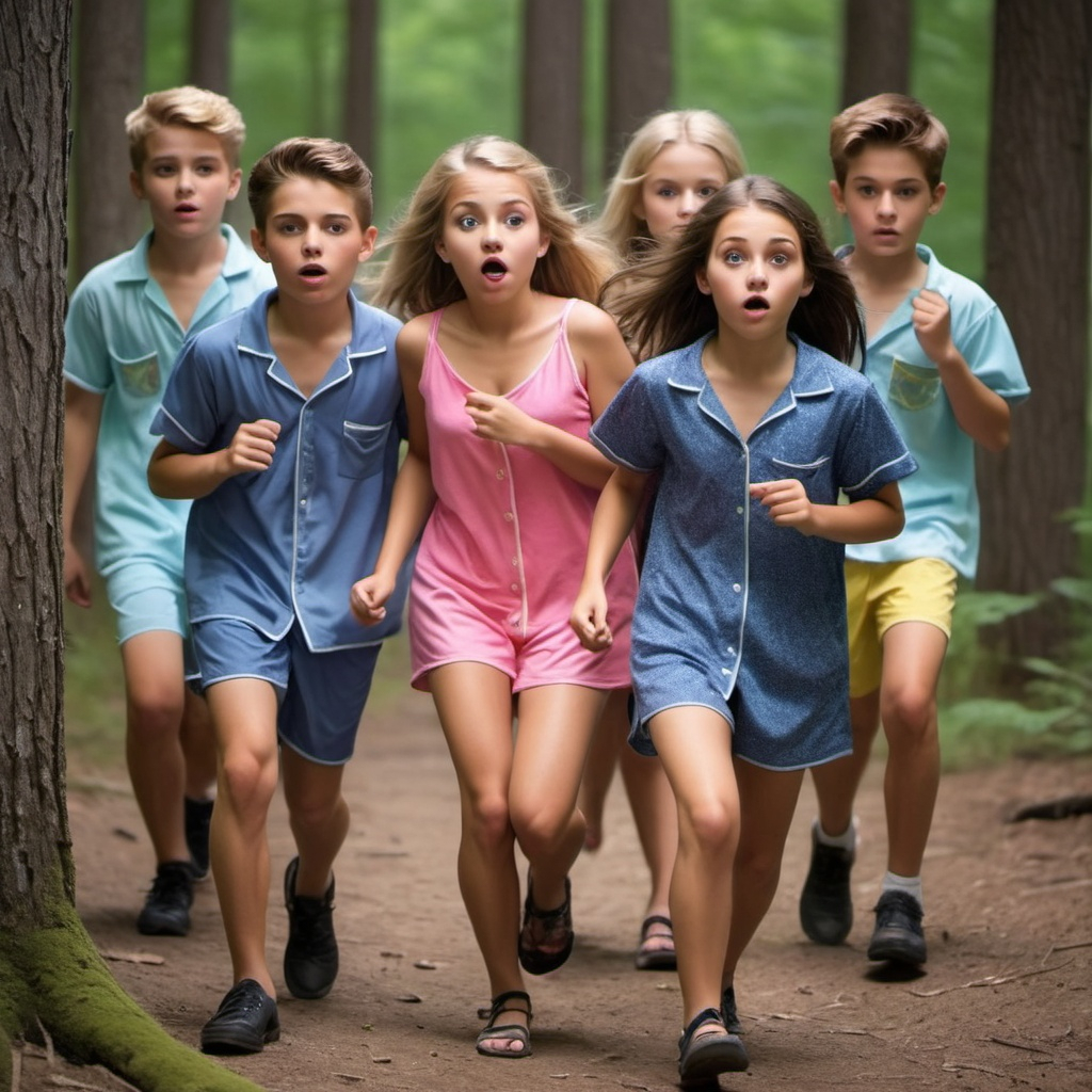 Slumber party In summer camp Boys spying on girls...