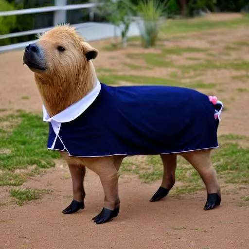 Prompt: Capybara in formal clothes 