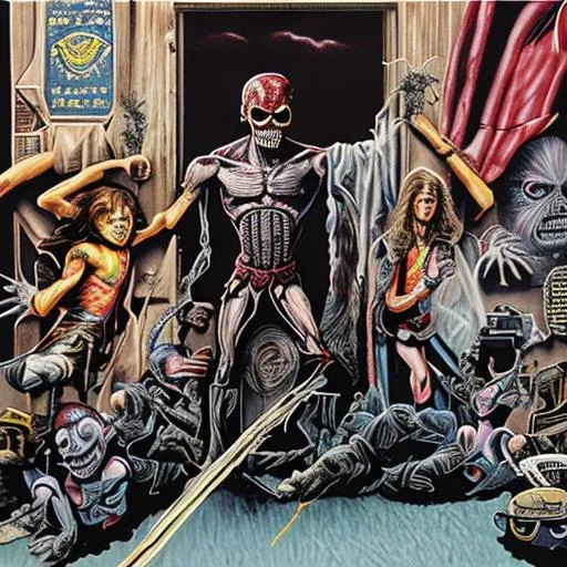 Prompt: 80s iron maiden album cover
