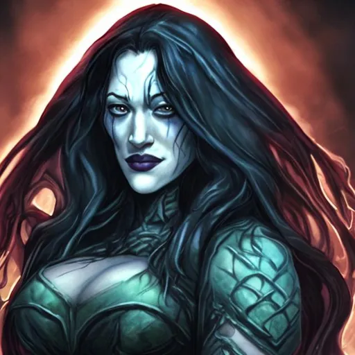 Prompt: Kat Dennings as Knull from marvel comics 