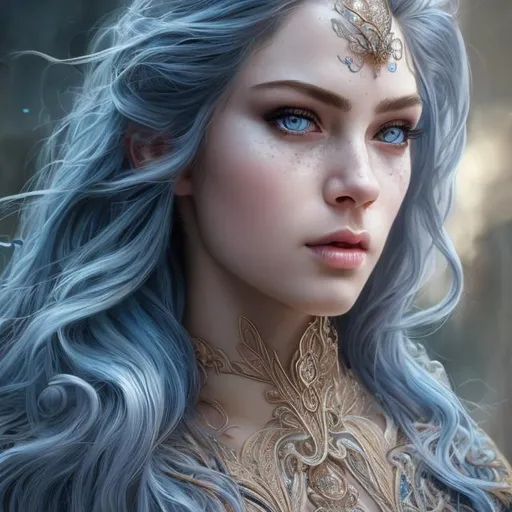 Prompt: girl, beautiful face, beatiful woman, royal, human, evil, blue hair, luscious hair, extremely detailed, uhd, hyperrealistic, realistic, real, intricate details, perfect composition, super detailed, sharp focus, picturesque