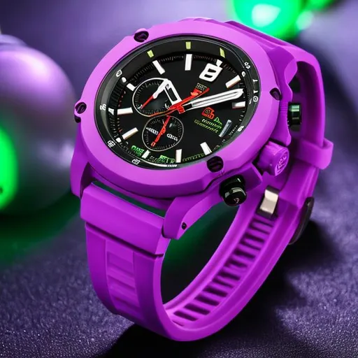 Prompt: A omnitrix watch that’s purple