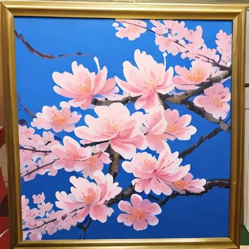 Prompt: acrilic painting of a sakura flower