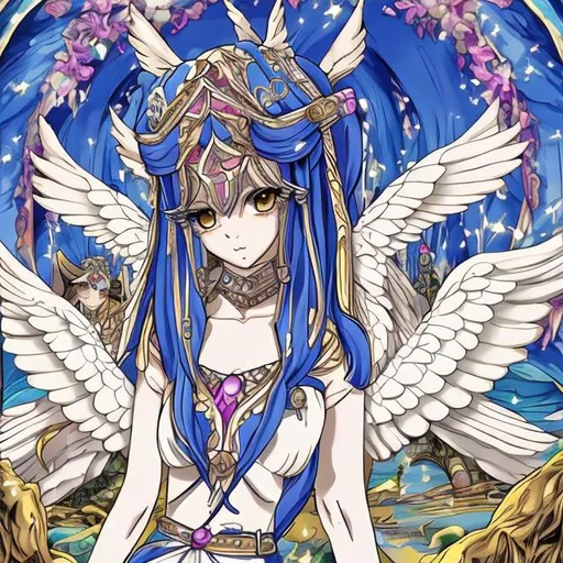 Prompt: enchanted sphinx living anime style
