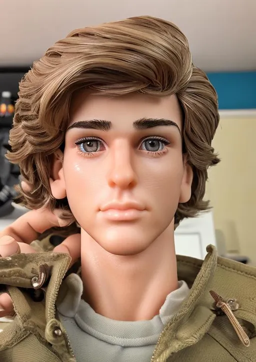 brown plastic ken wig