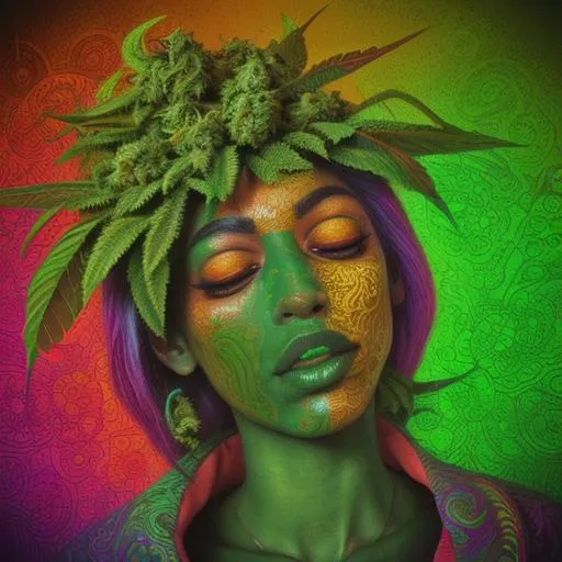 Prompt: Psychedelic photorealistic Ganja