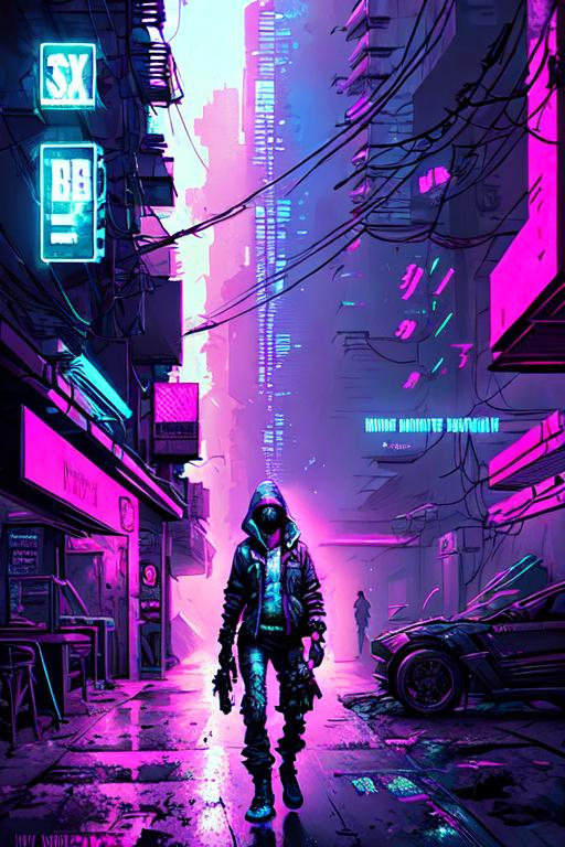 a cyberpunk street, synthwave, dystopian, realistic,... | OpenArt