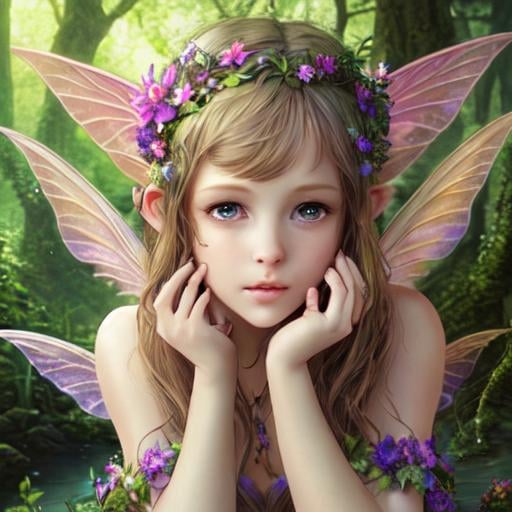 very pretty young fairie. realistic. HD. | OpenArt