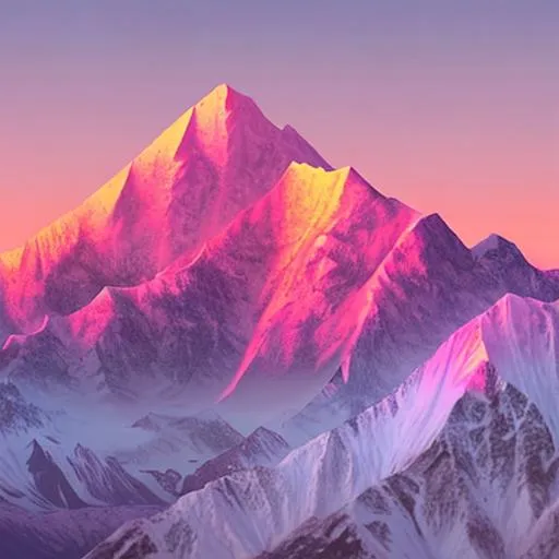 A hyper realistic Himalayan mountain with a pink sk... | OpenArt