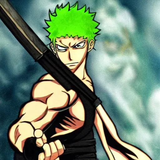 Prompt: draw zoro anime character 